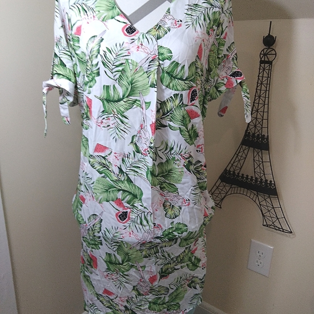 NWT ESMARA WOMEN'S Dress Size 10 Tropical Print 100% Lenzing Viscose